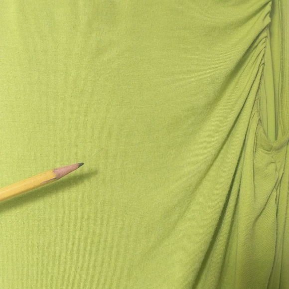 Cable & Gauge Lime Sleeveless Ruched Tunic Length Top L - Picture 3 of 6